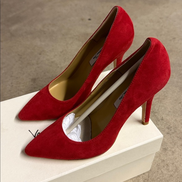 Brand new Anthropologie - Vanessa Tao - Red Suede Women's Heels - Picture 9 of 11